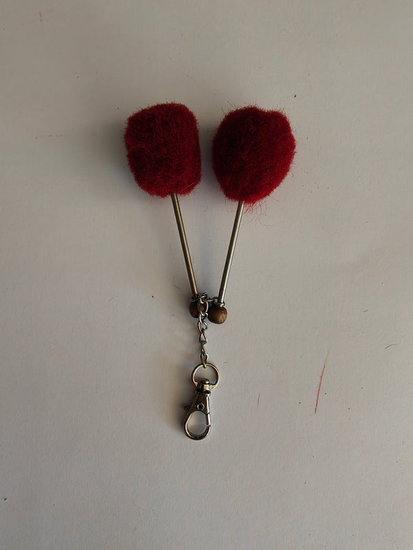 Petite tenor drum beaters with key chain