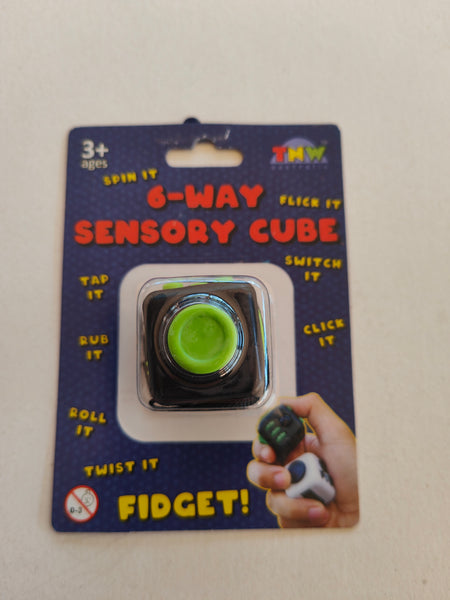 6 way sensory cube - black / green