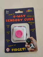 6 way sensory cube- white / pink