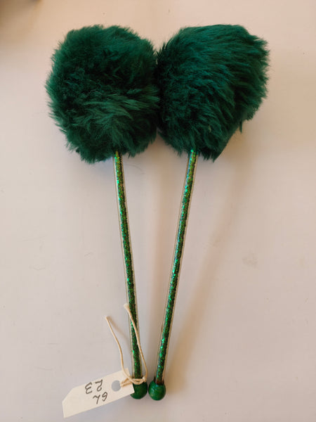 Green with green stem tenor drum beater
