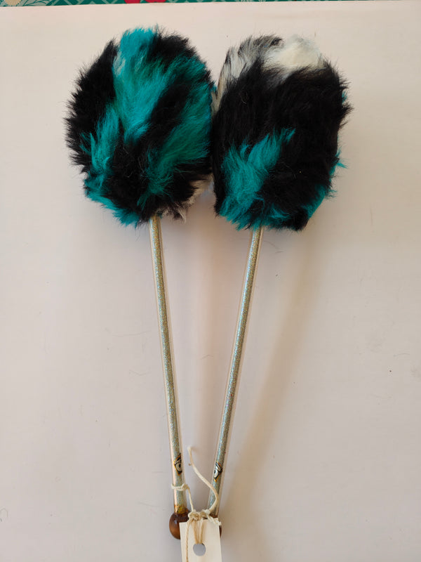 Black/green/white tenor drum beater