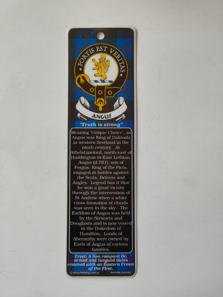 Angus Scottish clan bookmark