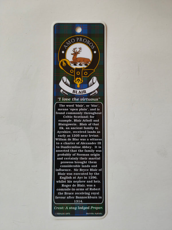 Blair Scottish clan bookmark