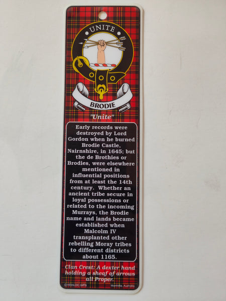 Brodie Scottish clan bookmark