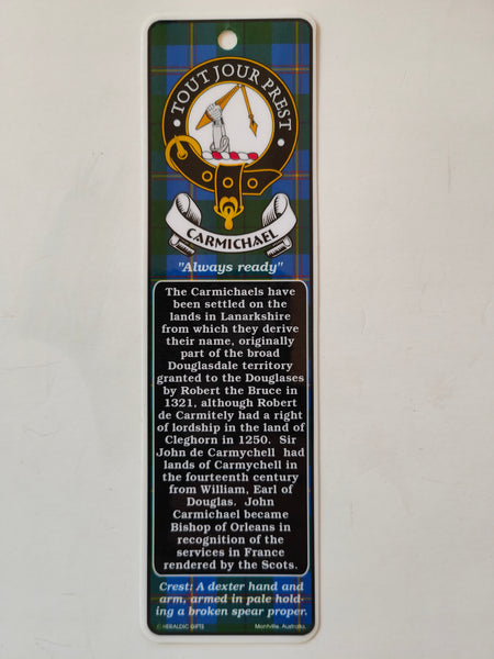 Carmichael Scottish clan bookmark