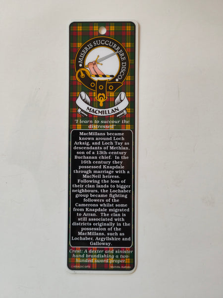 MacMillan Scottish mini clan bookmark