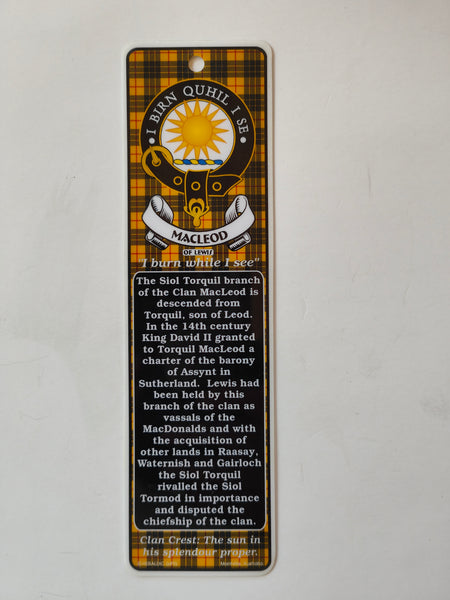 MacLeod Scottish clan bookmark-yellow