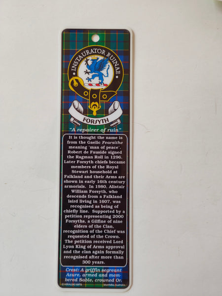 Forsyth Scottish clan bookmark