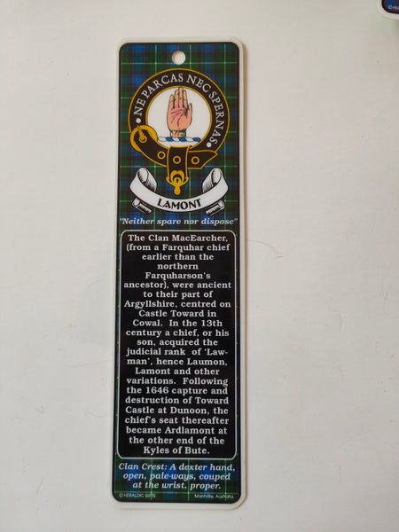 Lamont Scottish clan bookmark