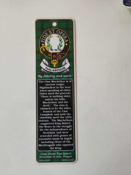 MacArthur Scottish clan bookmark