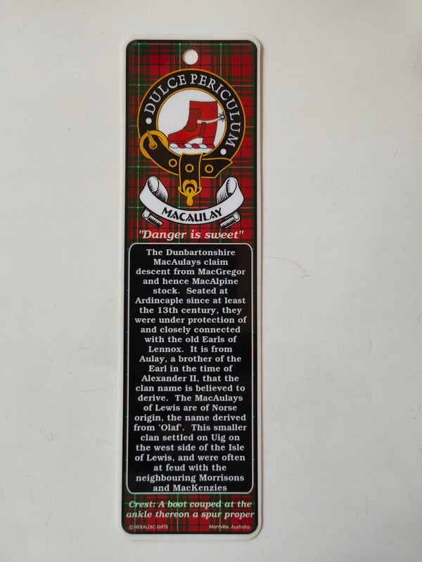 MacAulay Scottish clan bookmark