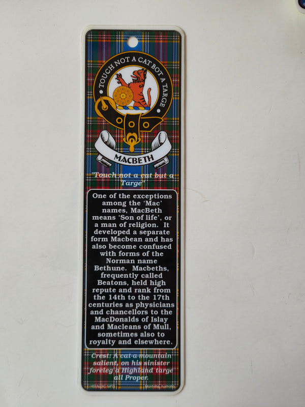 MacBeth Scottish clan bookmark