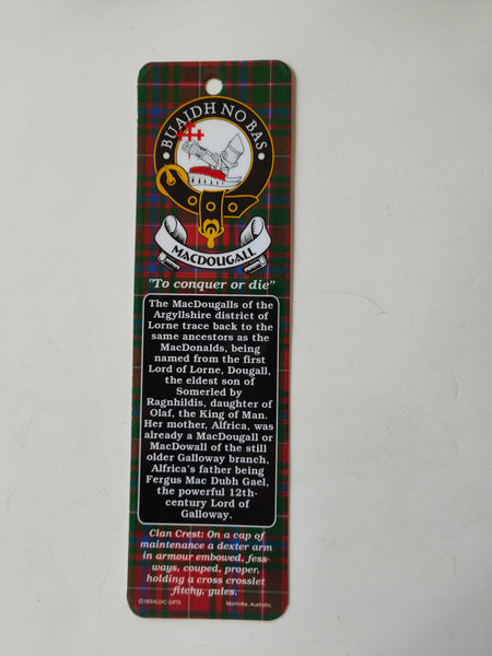 MacDougall Scottish clan bookmark