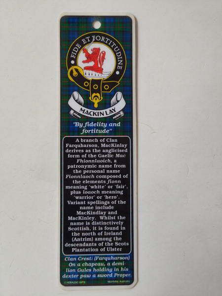 MacKinlay Scottish clan bookmark