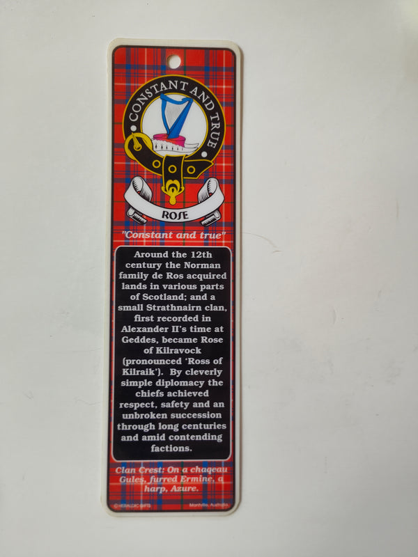 Rose Scottish clan bookmark