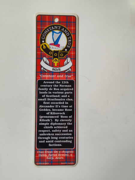 Rose Scottish clan bookmark