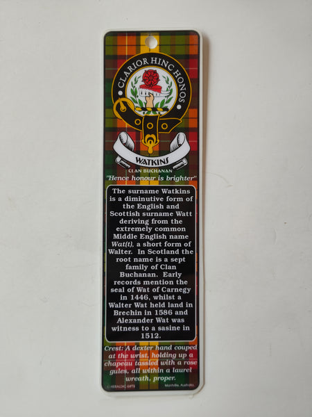 Watkin Scottish clan bookmark