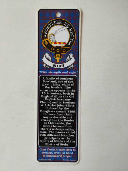Elliot Scottish clan bookmark
