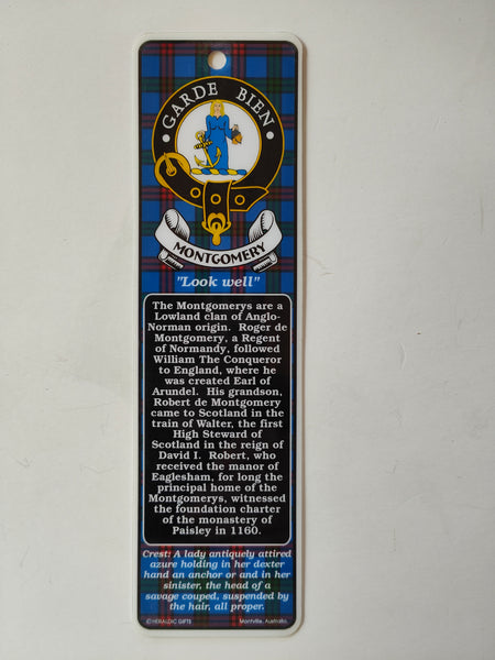Montgomery Scottish clan bookmark