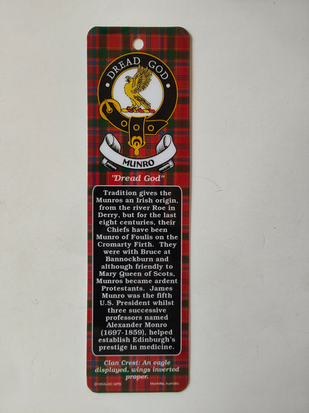 Munroe Scottish clan bookmark