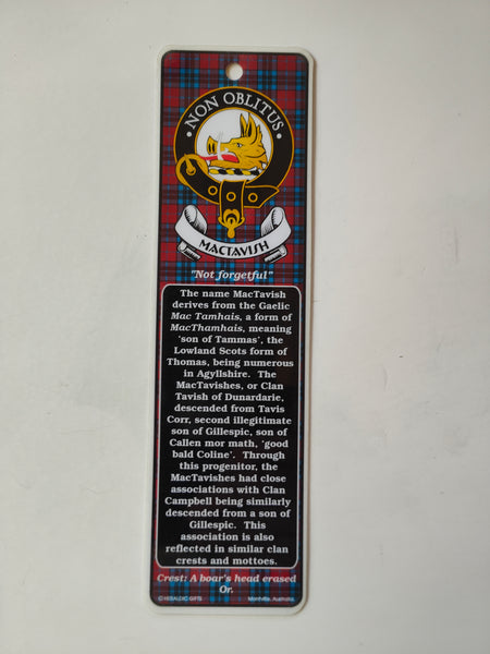 MacTavish Scottish clan bookmark