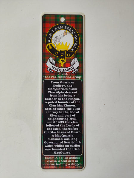 MacQuarrie Scottish clan bookmark