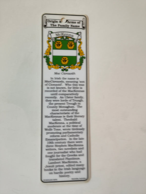 McKenna Irish bookmark