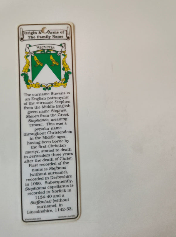 Stevens Irish bookmark