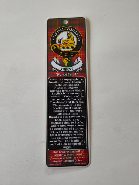 Burns Scottish clan bookmark