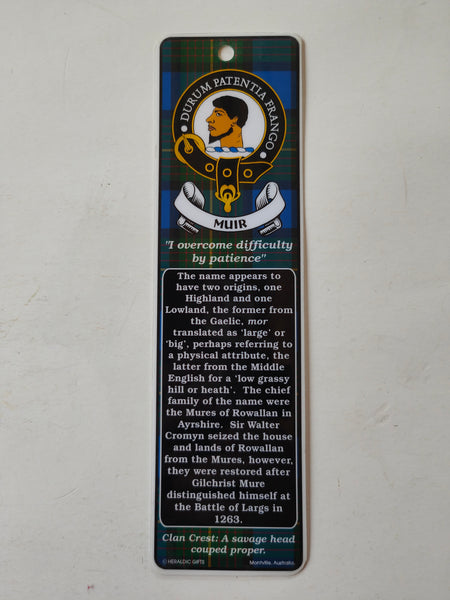 Muir Scottish clan bookmark