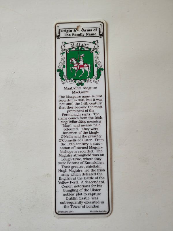 McGuire Irish bookmark