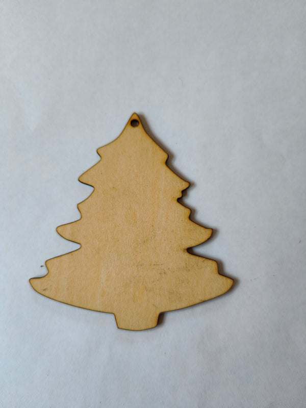 Christmas tree wooden ornament