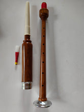 Practice chanter wooden with plain aluminum mounts