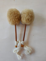 Mini tenor drum beaters with cane stem - off white colour