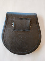 Black leather sporran and belt