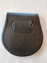 Black leather sporran and belt