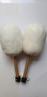 White colour Bass Drum Beaters with wooden handle