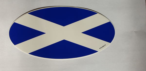 White Saltire Oval Sticker