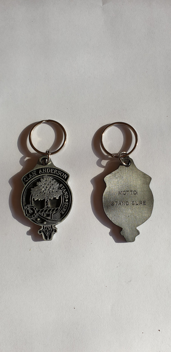 Anderson Clan Crest Solid Pewter Key Chain - Scottish Clan