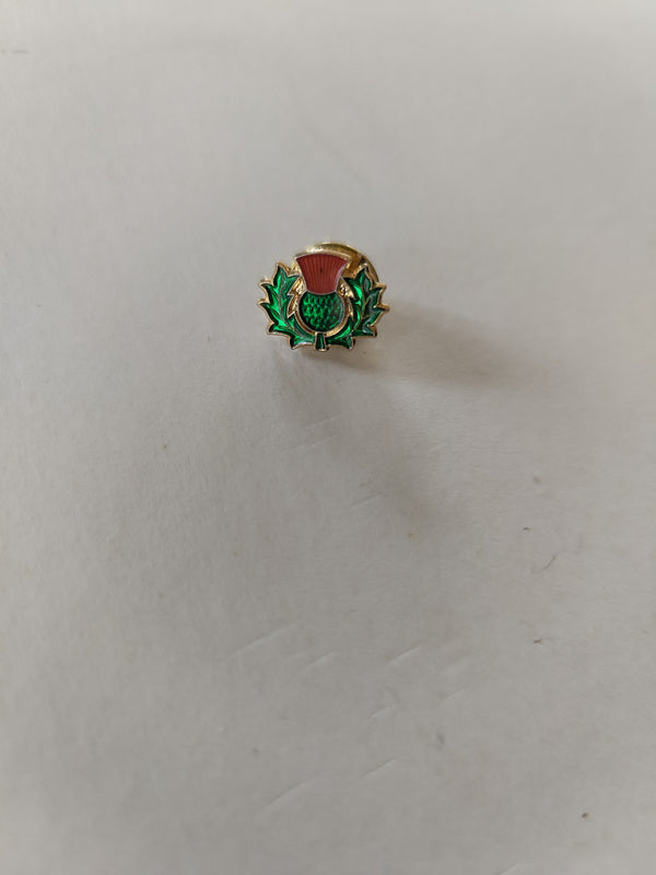 Painted thistle lapel pin