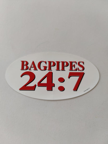 Bagpipe 24:7 oval sticker