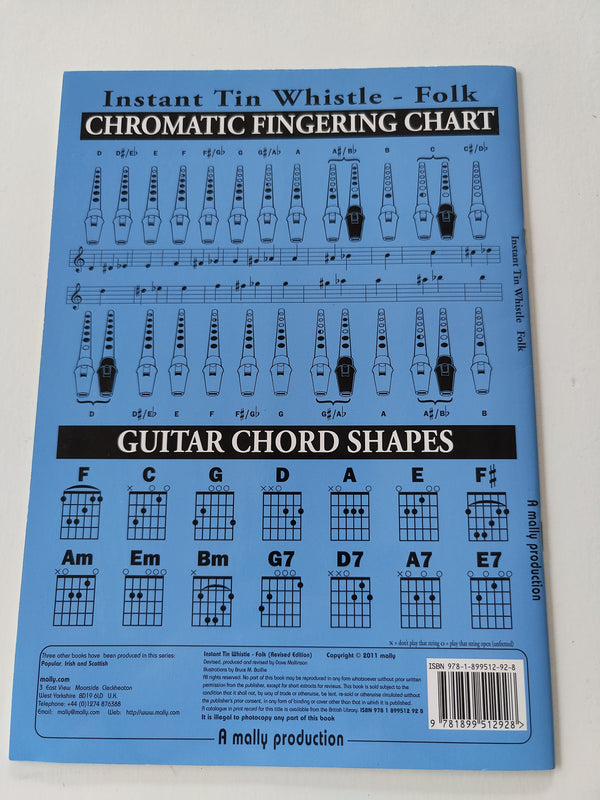 Instant tin whistle folk-blue book
